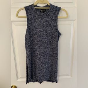 Papermoon - Stitch Fix - Zora Navy + White Side Slit Knit Sleeveless Top NWT
